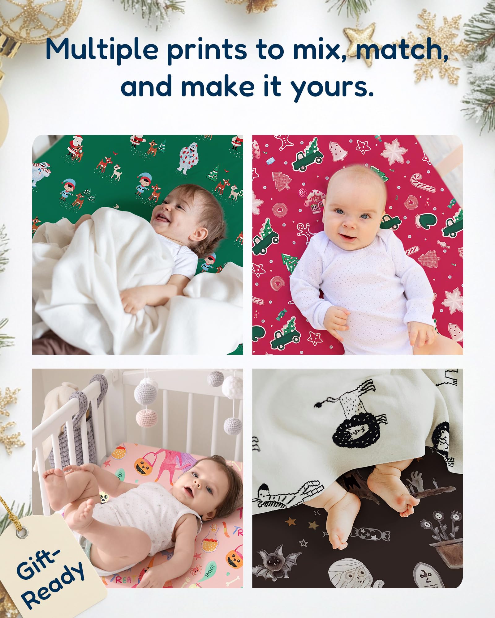TotAha Pack and Play sheets arrive in gift-ready packaging.