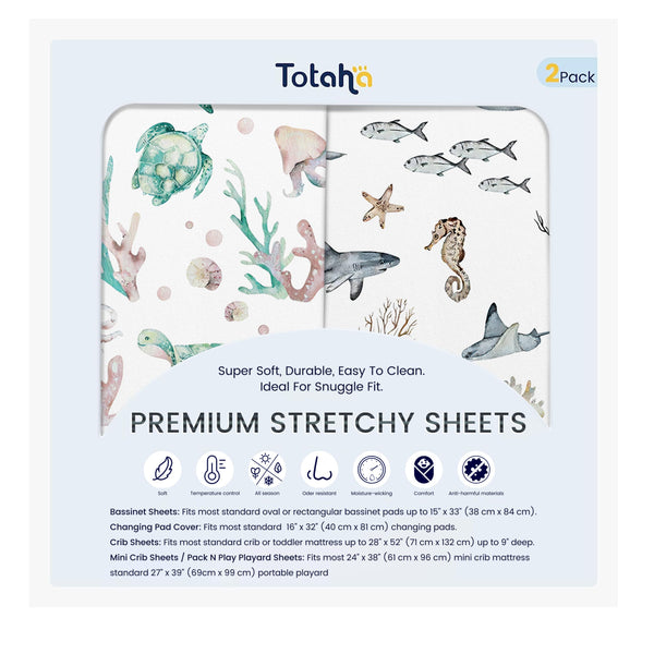 TotAha changing pad cover in buttery-soft jersey knit offers gentle comfort during diaper changes.