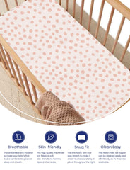 Crib sheets with 9-inch deep pocket securing the mattress