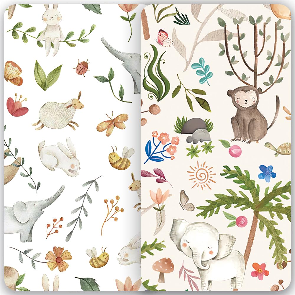 TotAha baby bed sheets in vibrant patterns, easy care for busy parents