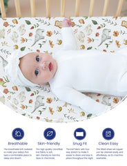 TotAha crib sheets Jungle pattern close-up, gentle fabric for sensitive baby skin