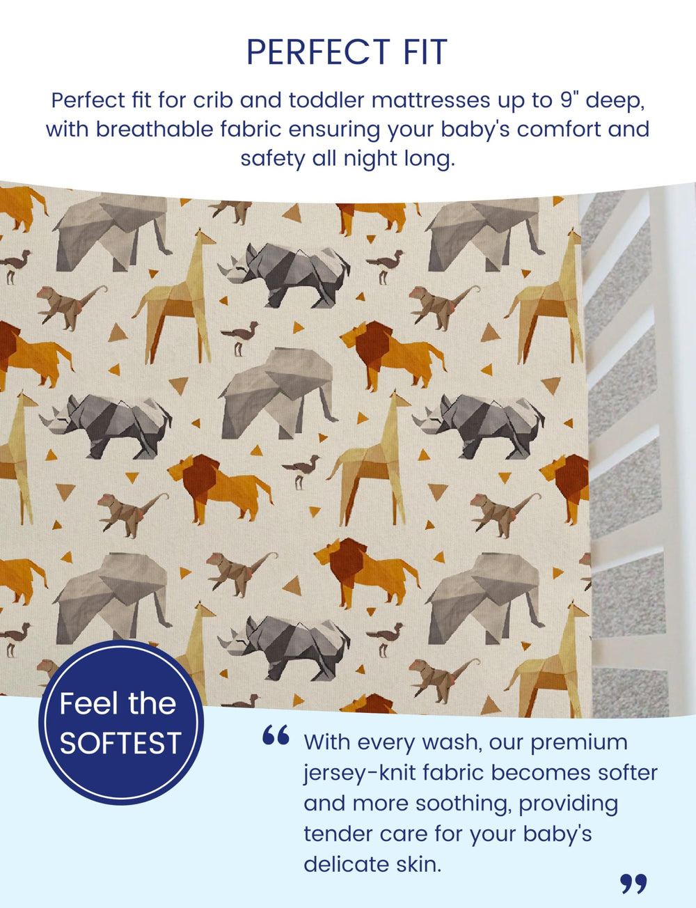 TotAha crib sheets with sea animals pattern for soft, hypoallergenic sleep space.