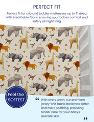 TotAha crib sheets with sea animals pattern for soft, hypoallergenic sleep space.