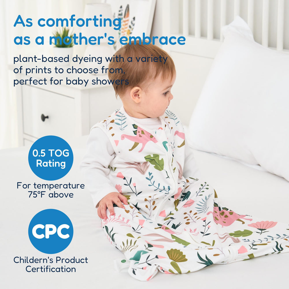 TotAha Sleep Sack with a smooth two-way zipper enables quick night changes.