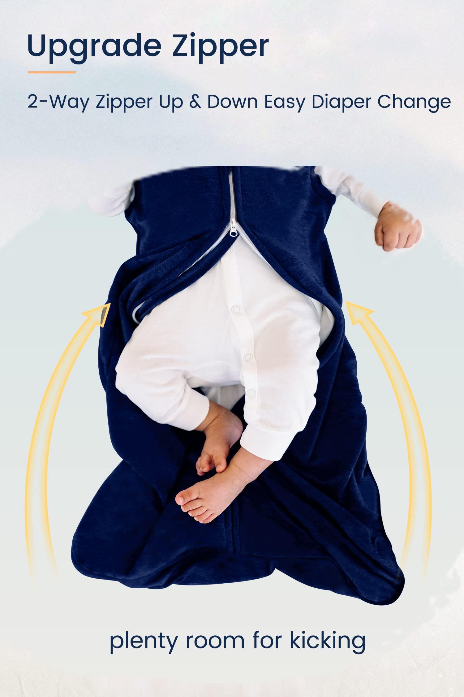 TotAha Sleep Sack snap closures provide quick diaper changes while keeping baby cozy.