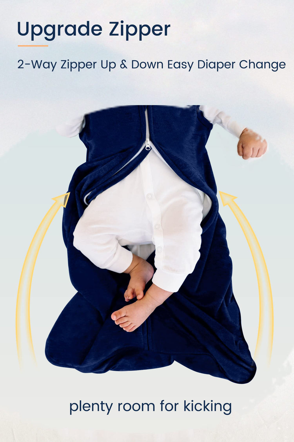 TotAha Sleep Sack snap closures provide quick diaper changes while keeping baby cozy.