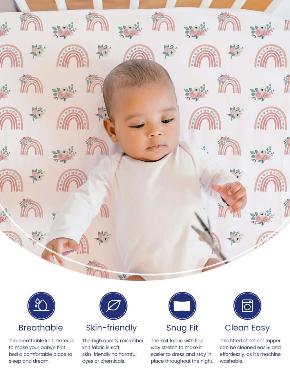TotAha 9-inch deep pocket keeps sheets secure and snug.