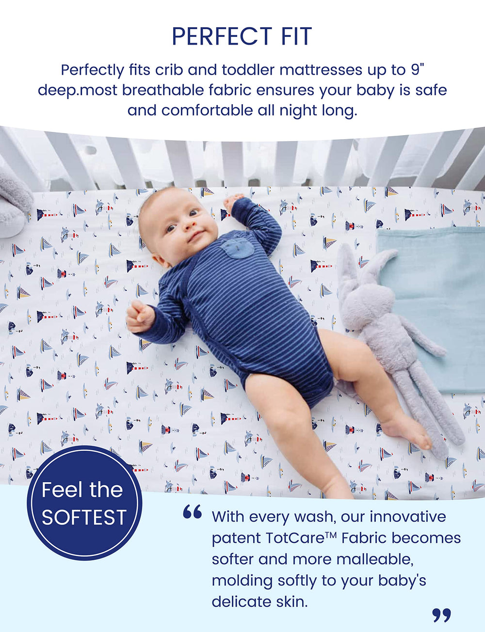 TotAha fabric closeup shows silky TotCare for breathable baby comfort