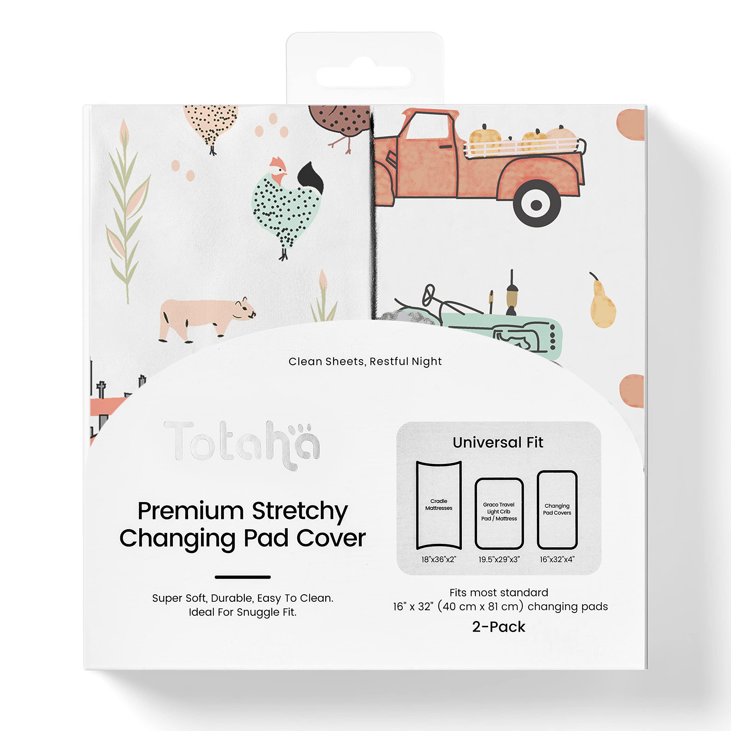TotAha premium changing pad cover with Halloween Pumpkin print for gentle diaper changes