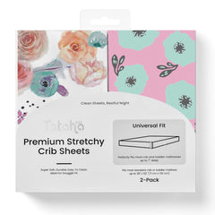 TotAha Premium Stretchy Crib Sheets 2-pack snug fit on crib mattress