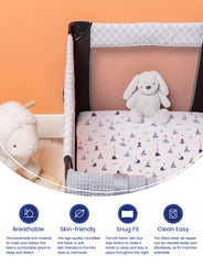 TotAha Sailboat design sheets provide cozy comfort for overnight rest.
