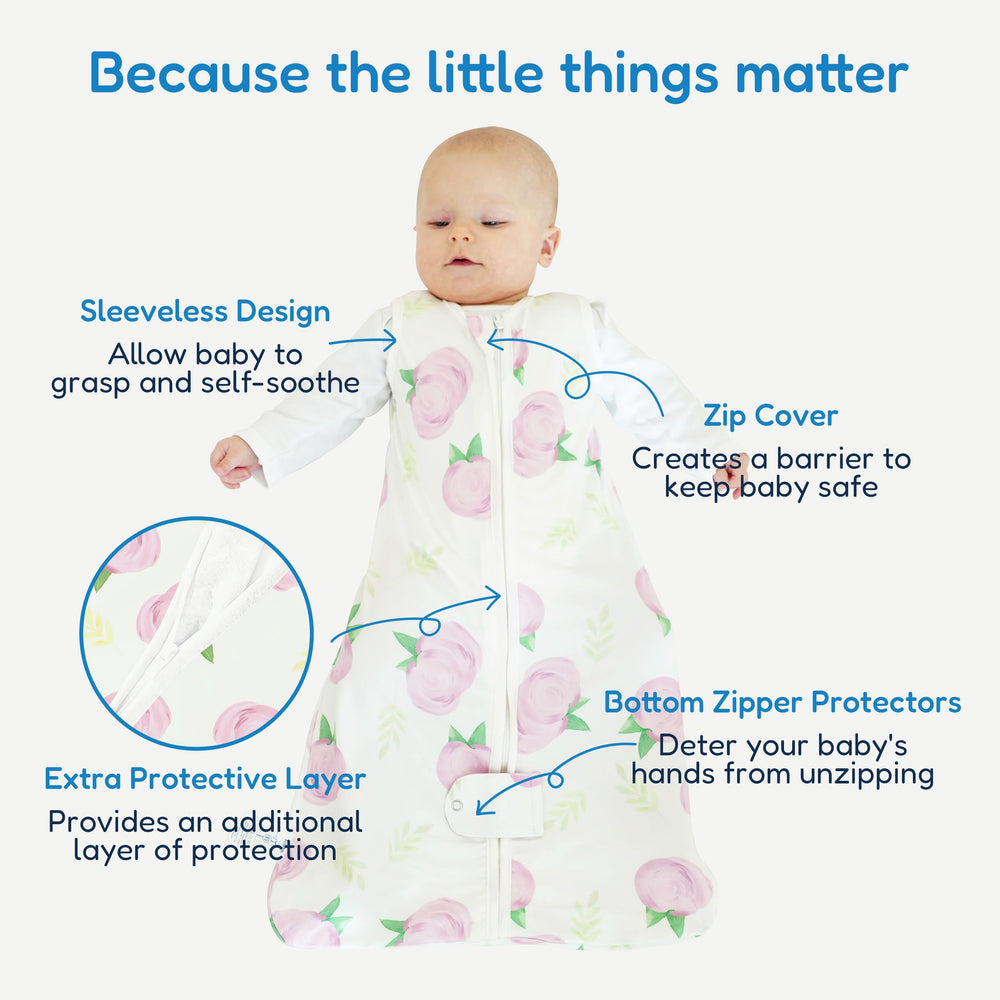 TotAha Sleep Sack showing 0.5 TOG suitable for year-round use.