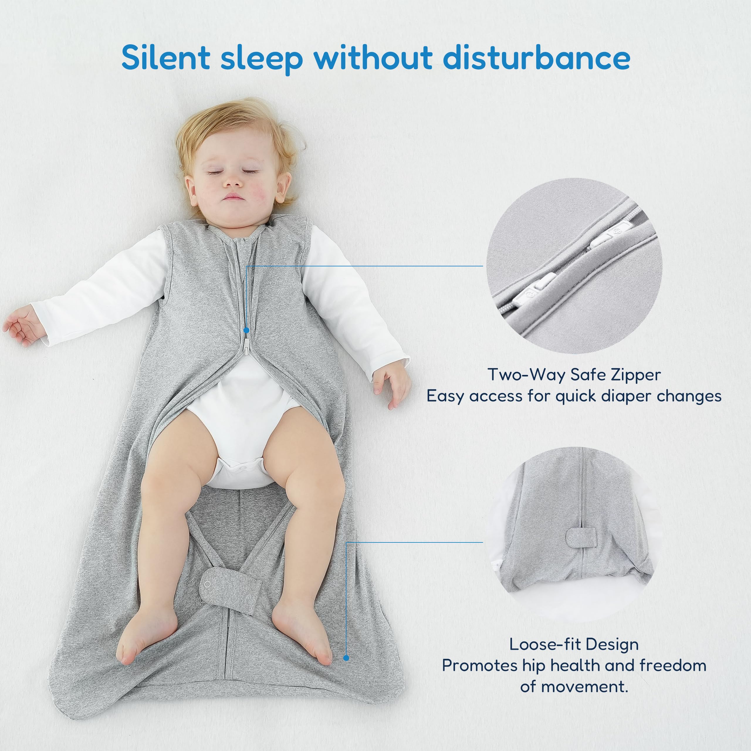 TotAha Sleep Sack 0-5tog is lightweight yet cozy for all seasons.