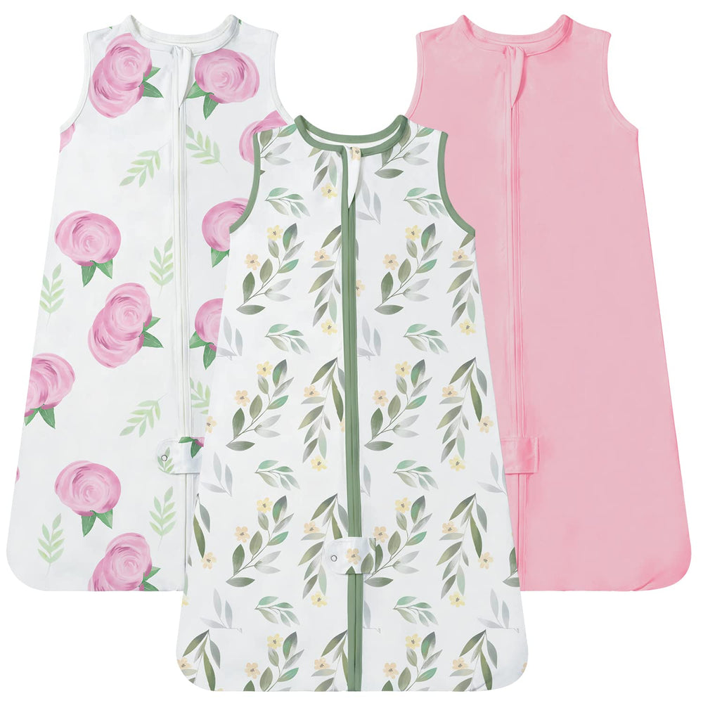 TotAha Sleep Sack three-pack demonstrates growing baby sizes for cozy nights.