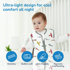 TotAha Sleep Sack showing 2-way zipper closure for easy changes.