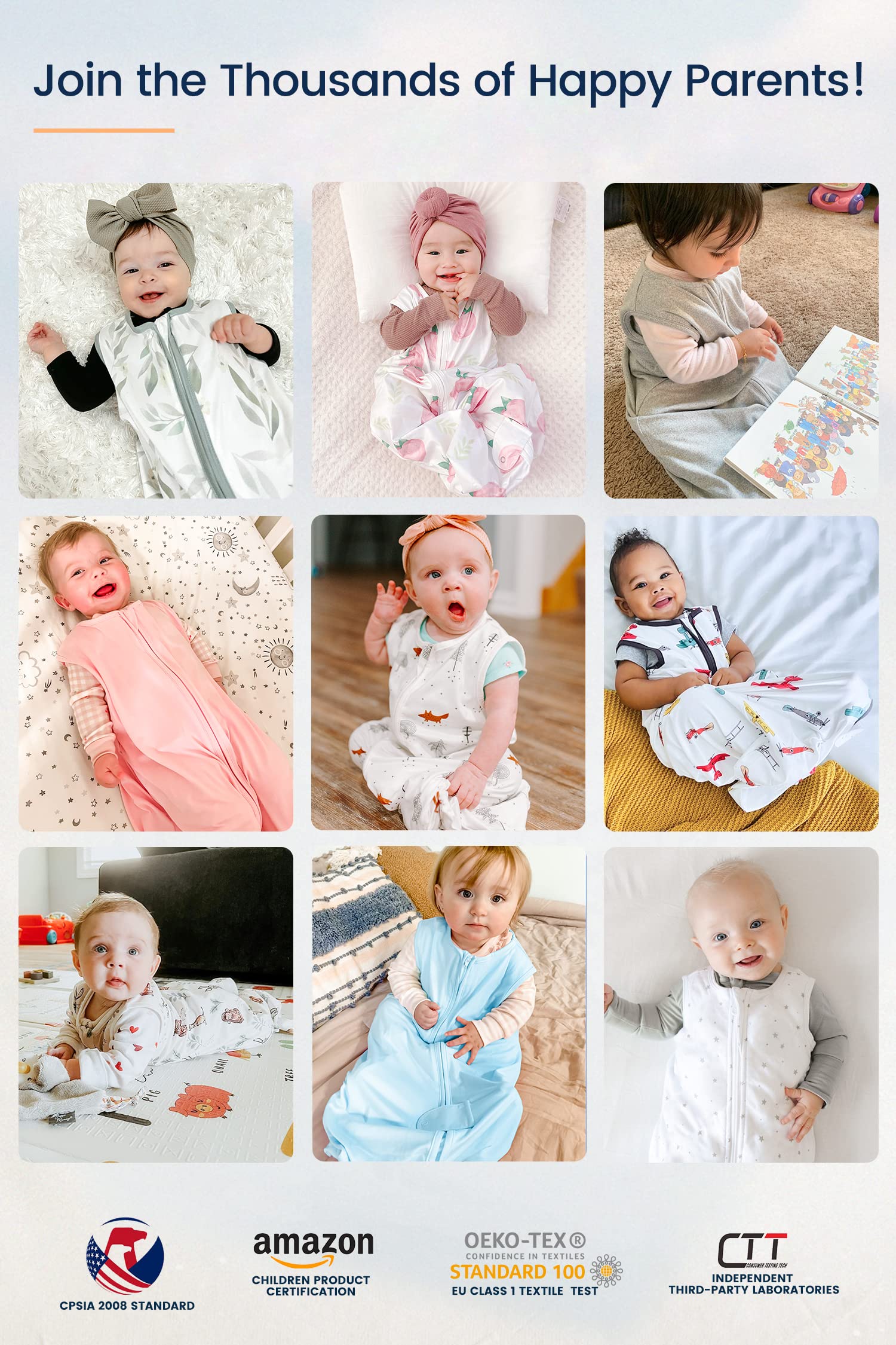 TotAha Sleep Sack 3Pack packaging with brand tag communicates care promise.
