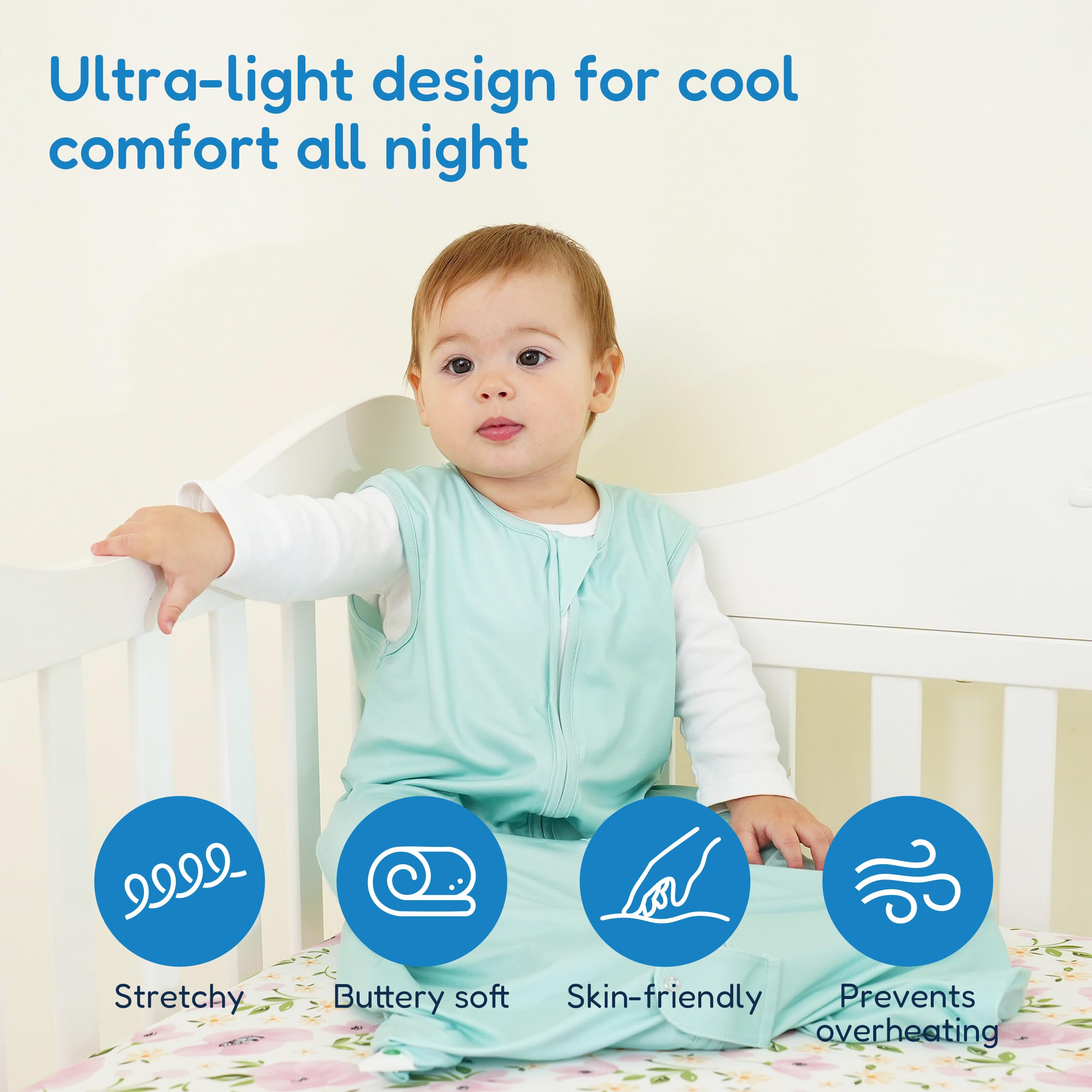 Butter-soft TotAha jersey-knit TotAha Sleep Sack close-up for baby comfort