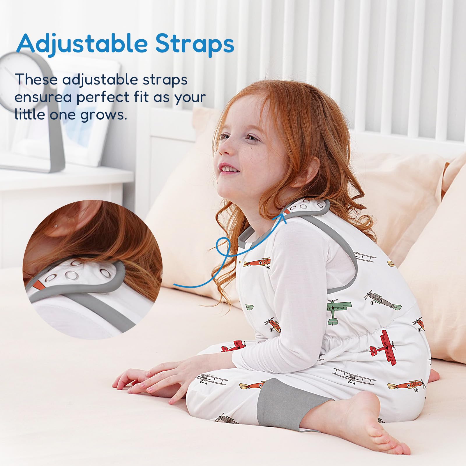 TotAha Sleep Sack elastic waist promotes natural movement during sleep.