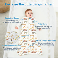 TotAha Sleep Sack roomy pouch supports hips and sleep.