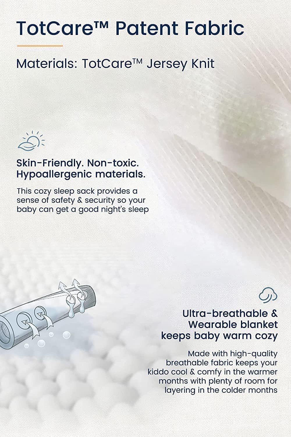 Sleeveless design helps transitions to arms-free sleep