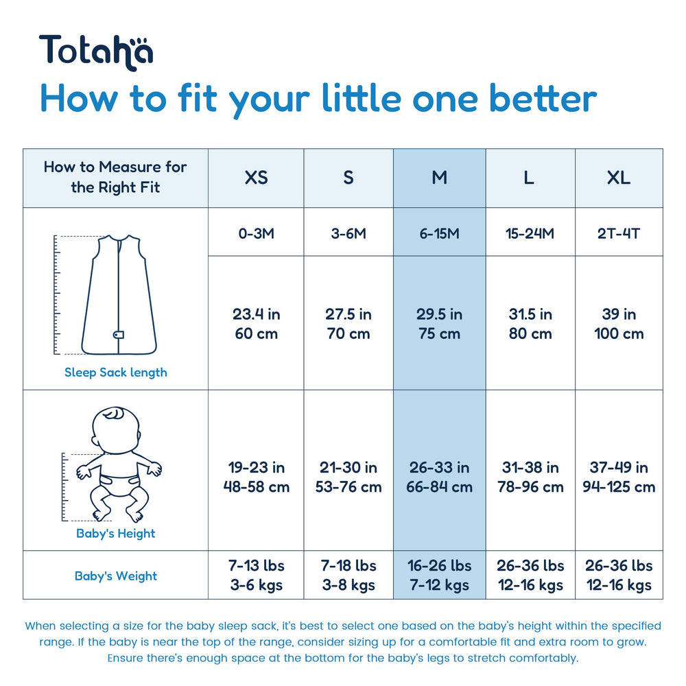 TotAha Sleep Sack sleeveless design aids arms-free sleep transitions.