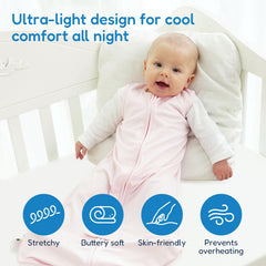 TotAha Sleep Sack soft jersey-knit fabric close-up for gentle skin comfort.