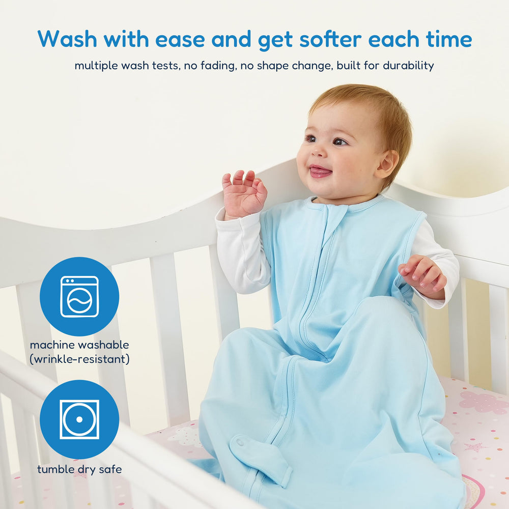 TotAha Sleep Sack features breathable knit material for a cool, comfortable night.