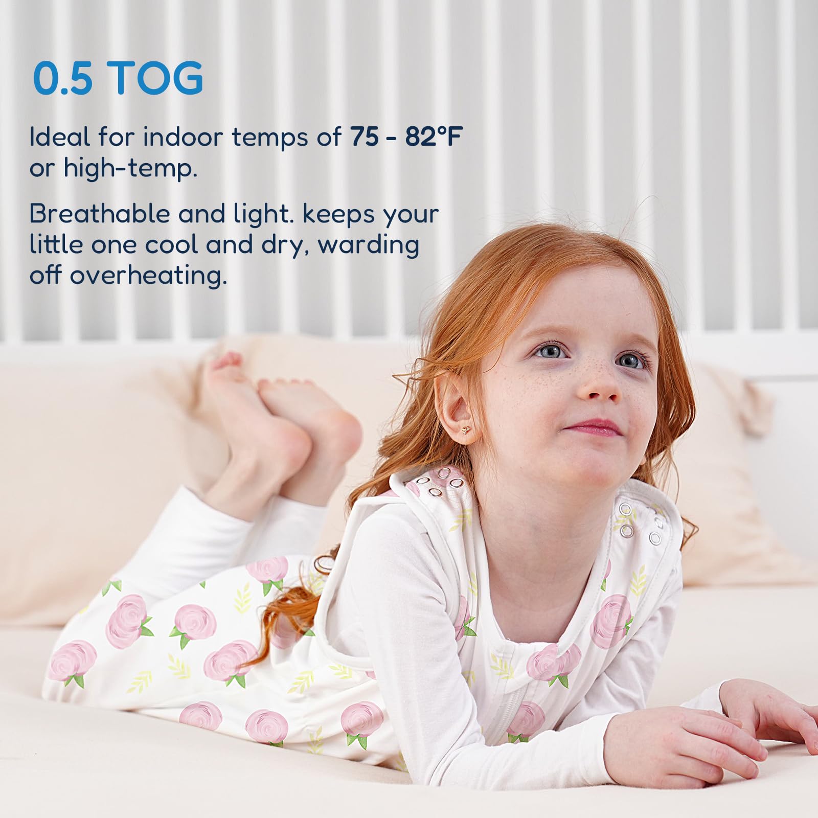 TotAha sleep sack with feet in greenleaf shade keeps little movers cozy through night and nap
