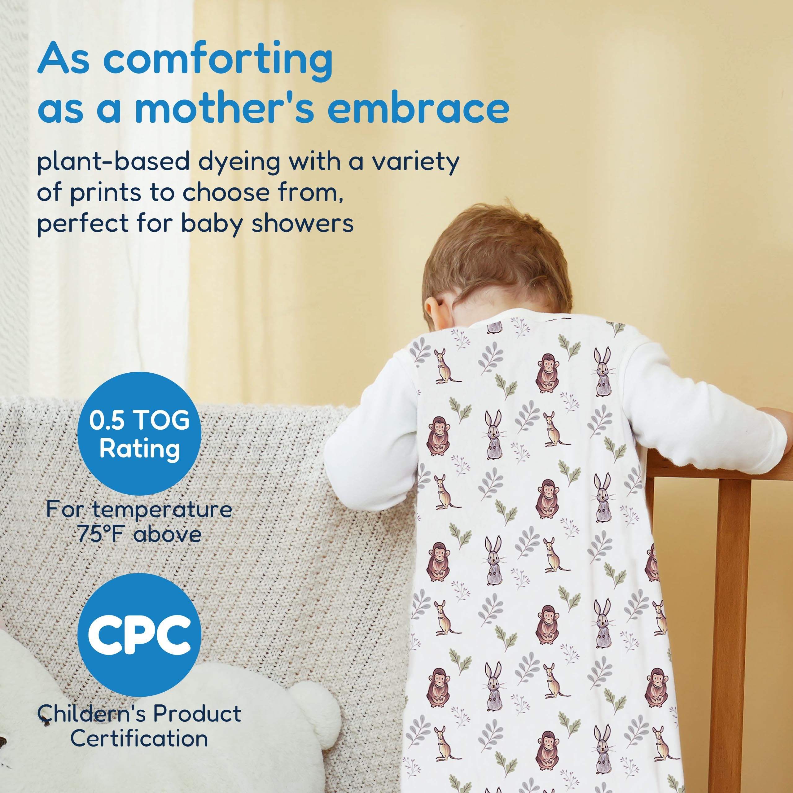 Baby wearing TotAha Sleep Sack for cozy, safe night sleep