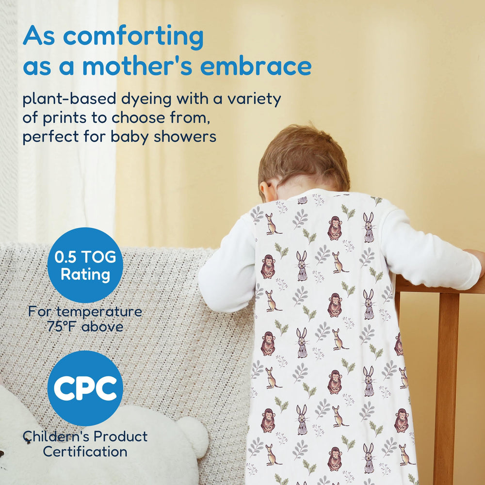 Baby wearing TotAha Sleep Sack for cozy, safe night sleep