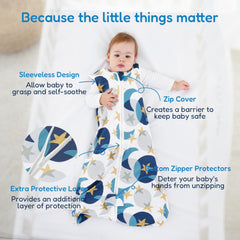 Zipper detail with 2-way opening for convenient night diaper changes