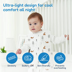 TotAha Sleep Sack zipper guard close-up for safe nighttime diaper changes