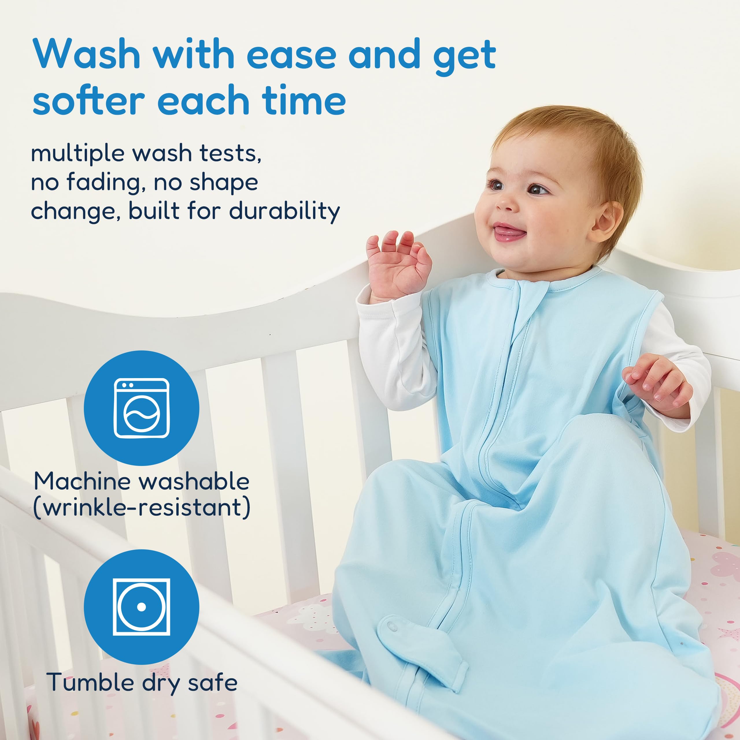 Zipper guard detail on TotAha Sleep Sack for safe openings
