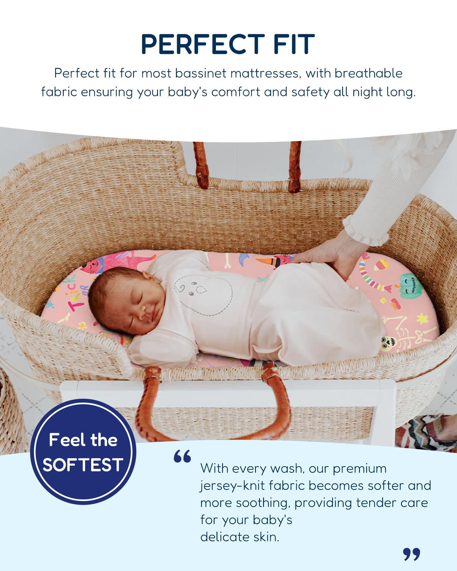 TotAha bassinet sheets soft breathable fabric for baby comfort
