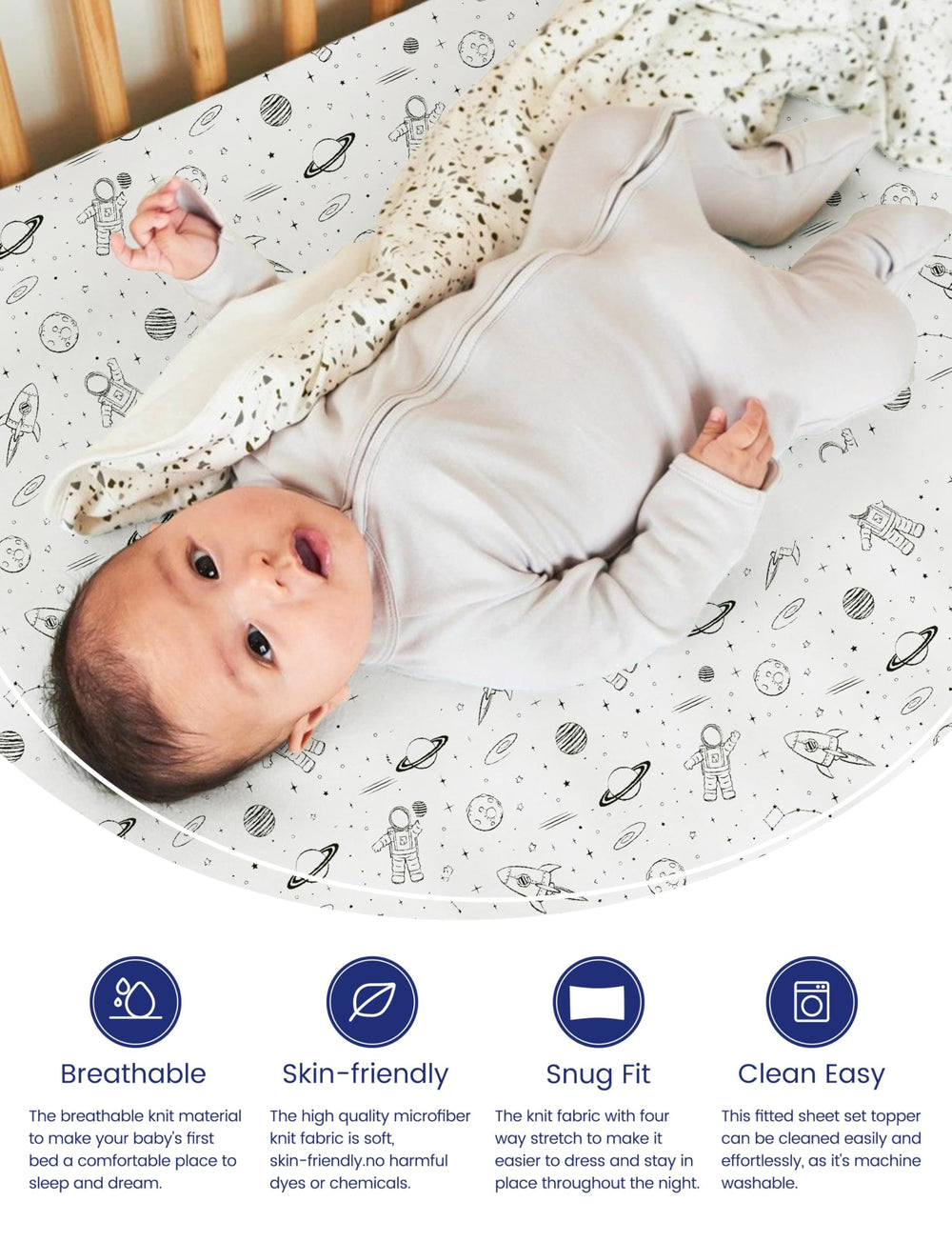 TotAha soft jersey-knit closeup highlighting silky texture for baby comfort