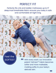 TotAha soft truck crib mattress sheets: buttery touch ideal for bedtime routines.