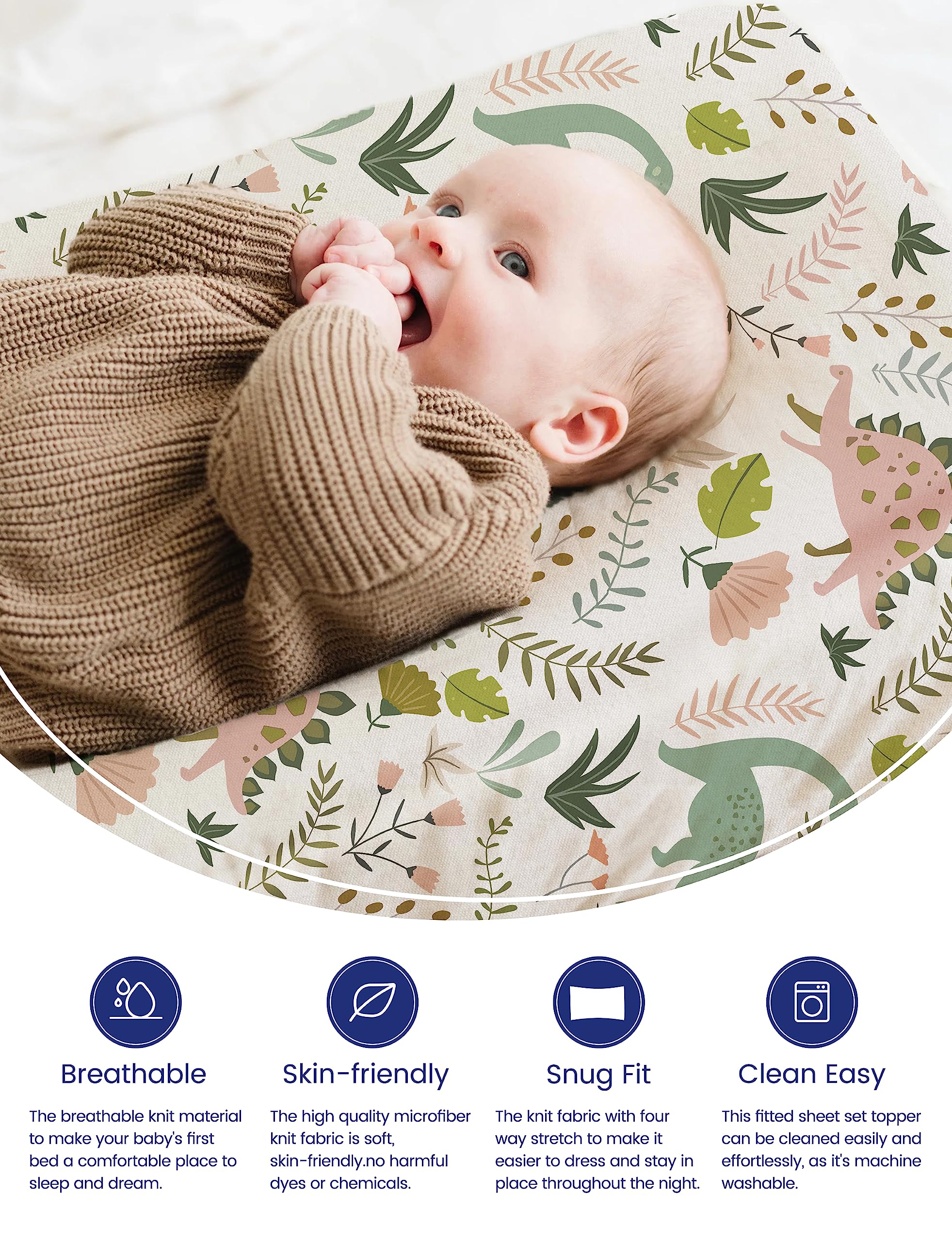 TotAha stretchy jersey knit changing pad cover ensures smooth diaper changes.
