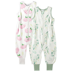 TotAha sleep sack with feet buds print keeps your little girl cozy through the night.