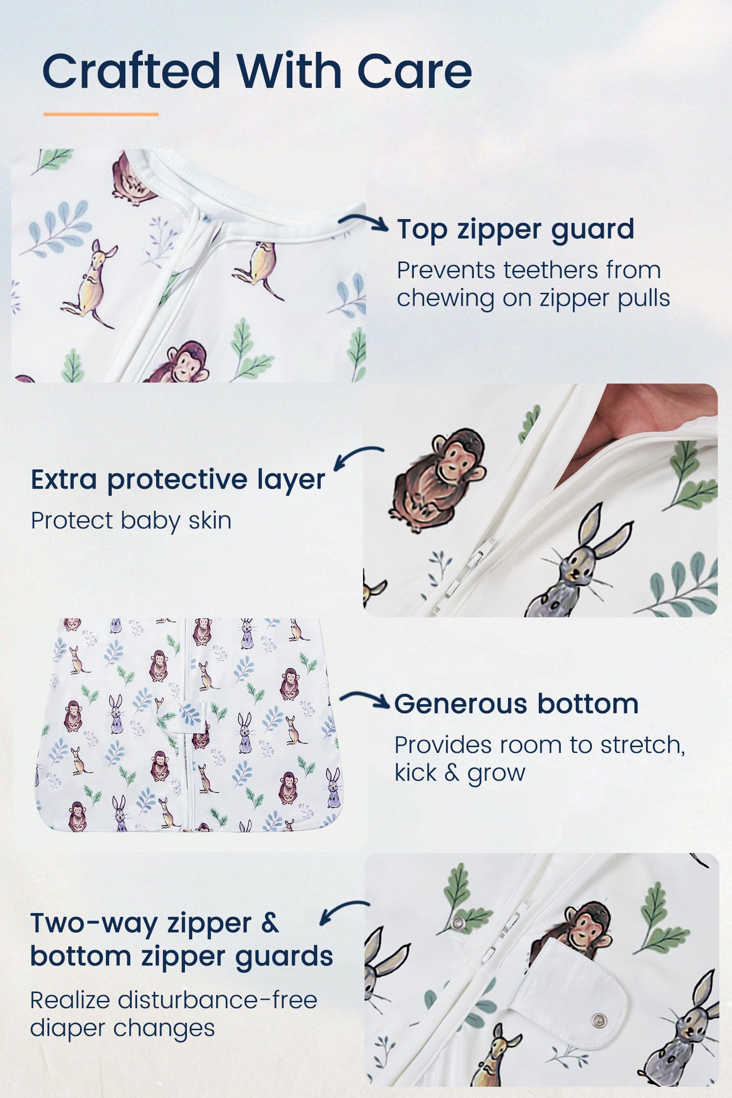 TotAha sleep sack keeps toddlers comfortable at room temperatures of 20-24C