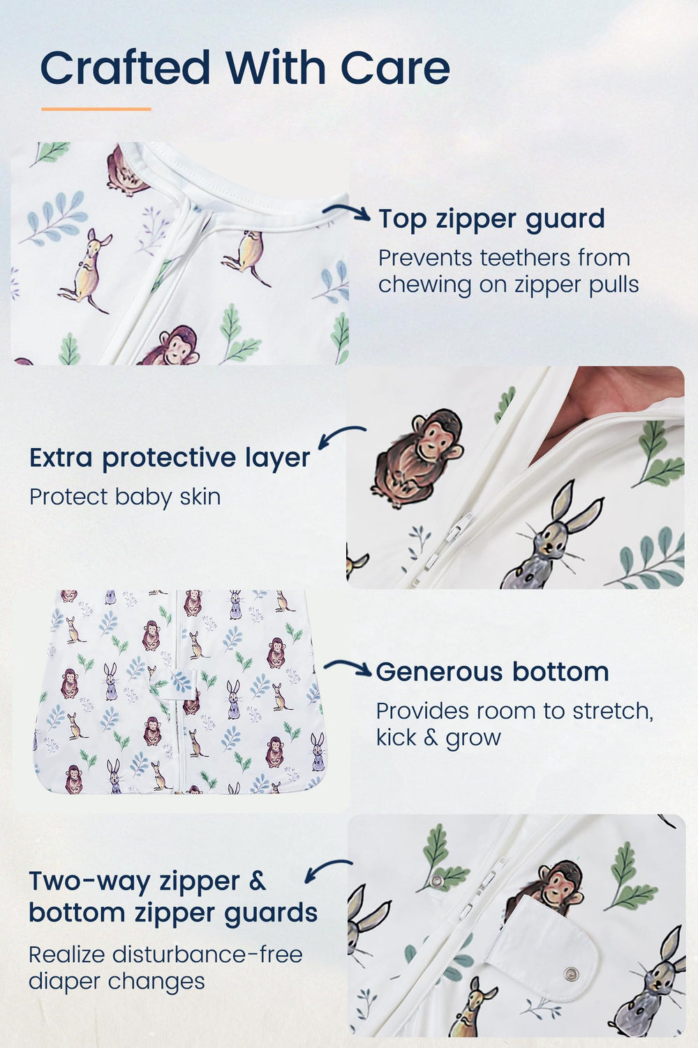 TotAha sleep sack keeps toddlers comfortable at room temperatures of 20-24C