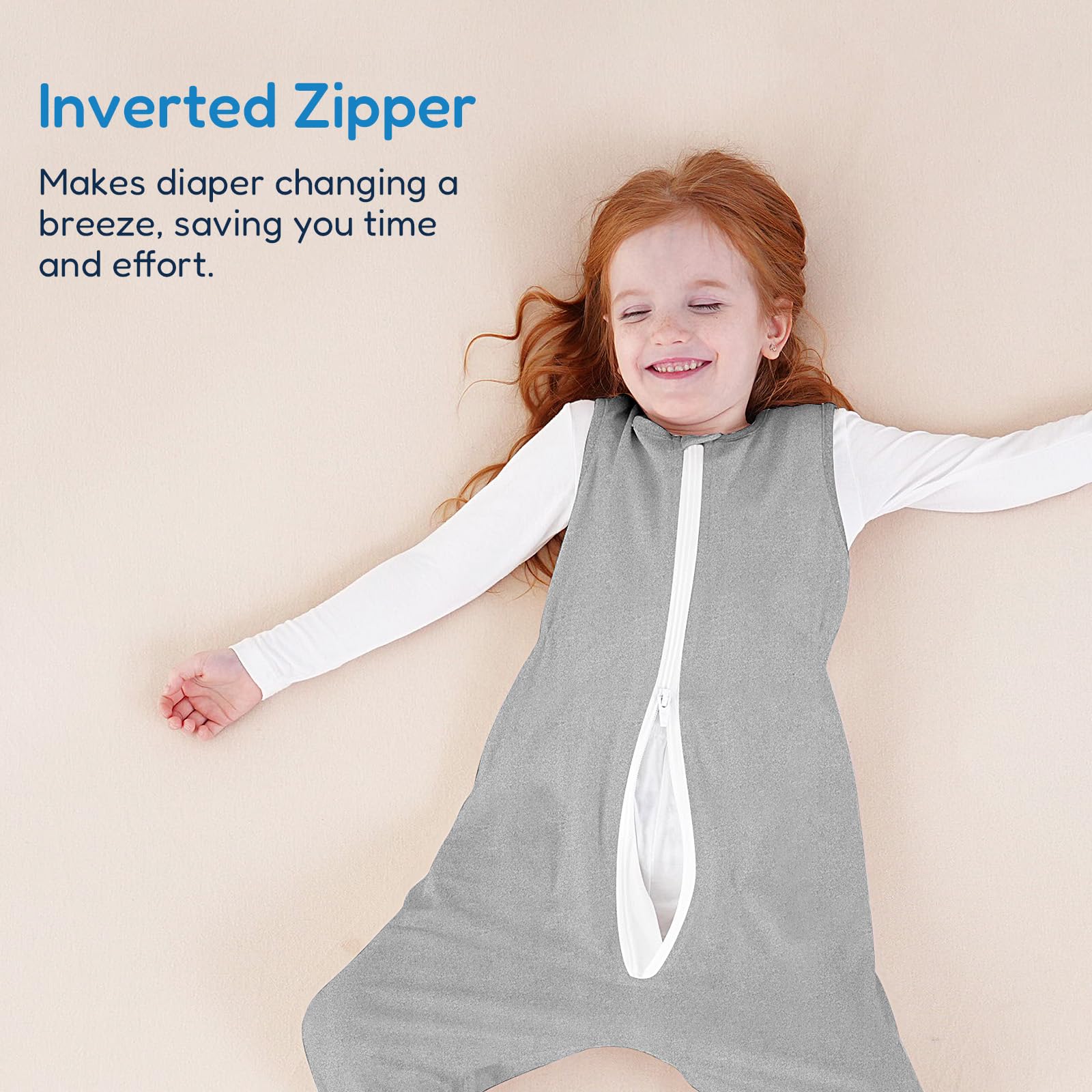 TotAha safe sleep design worn over pajamas reduces loose blanket risks.