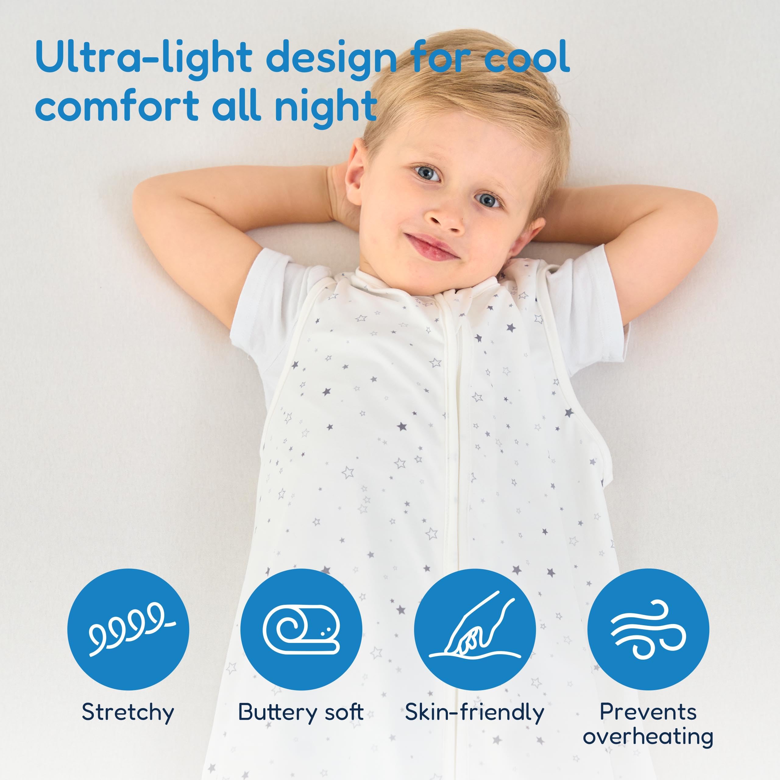 TotAha Sleep Sack two-way zipper enables easy night-time diaper changes
