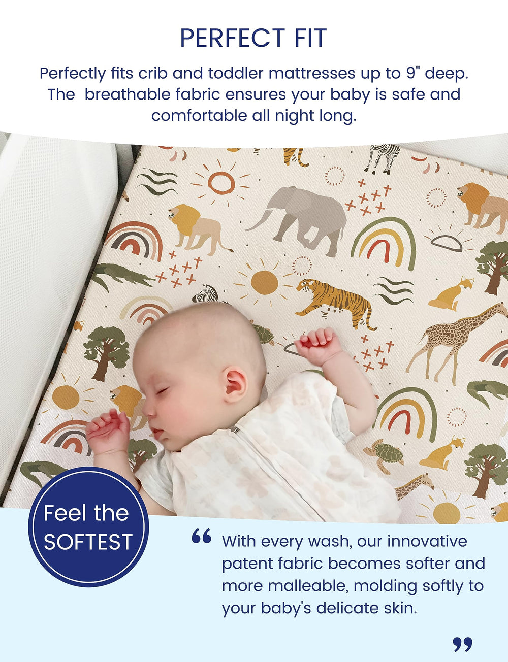 TotAha TotCare fabric breathable sheets promote cooler nights and longer restful sleep.