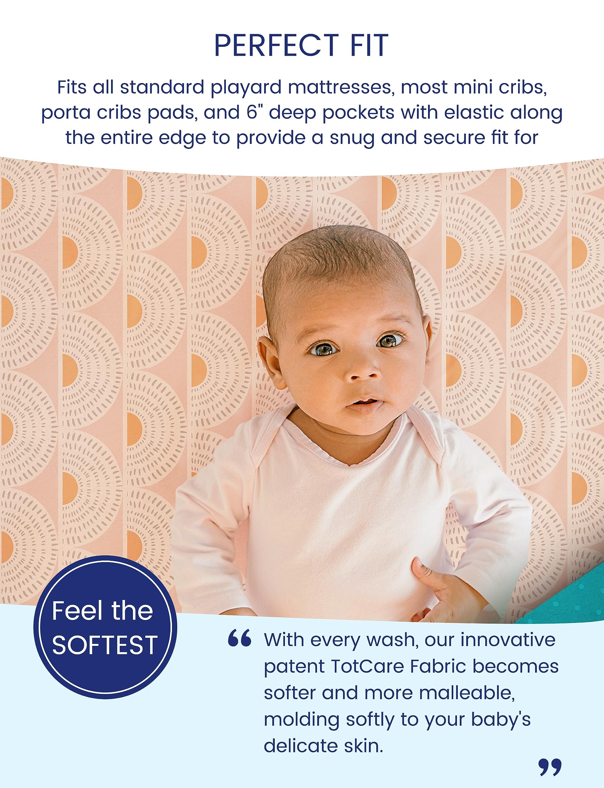 TotAha TotCare fabric delivers breathability to help regulate baby’s sleep temperature.