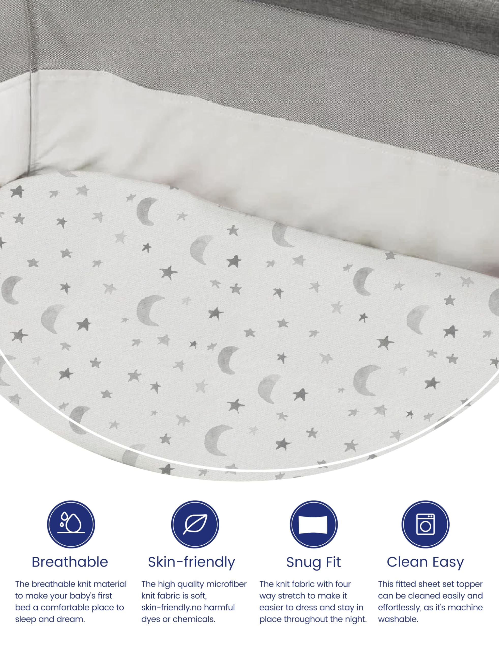 TotAha TotCare fabric closeup shows soft knit texture for gentle nights