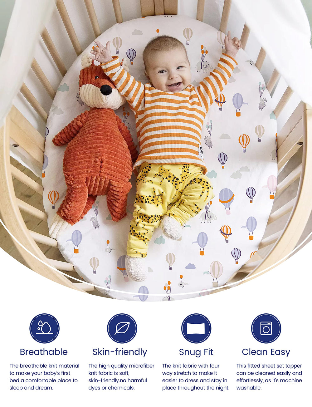 TotCare fabric close-up highlights durable, gentle material designed for long-lasting comfort.