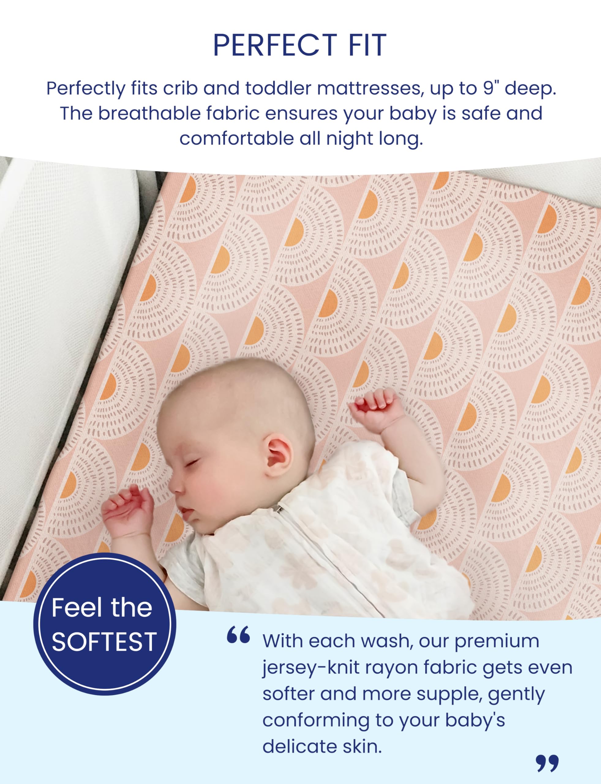 Ultra-soft TotAha crib sheet remains smooth and cozy after washing