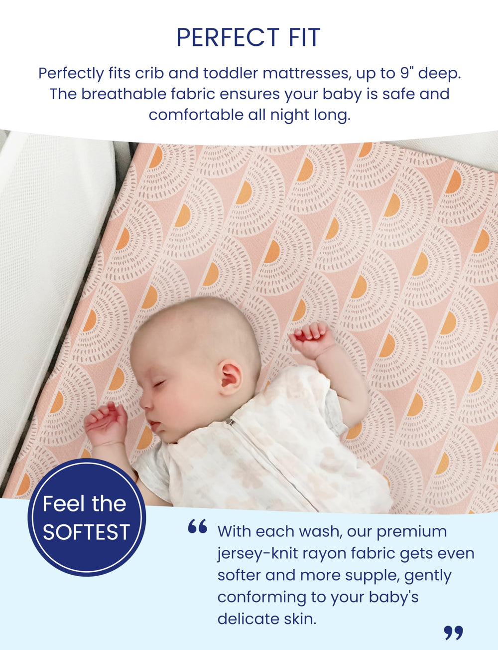 Ultra-soft TotAha crib sheet remains smooth and cozy after washing