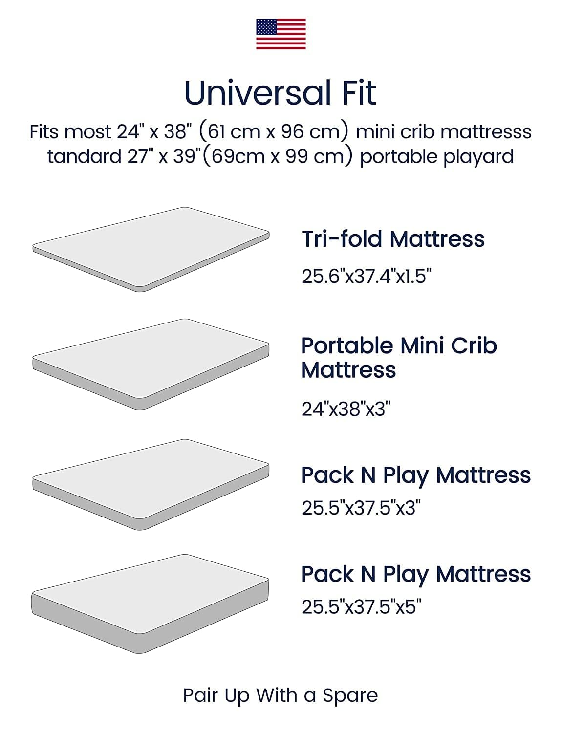 TotAha universal fit playard sheets; all-season jersey-knit for year-round comfort.