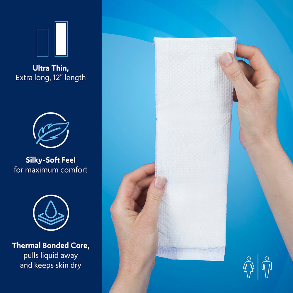 Total Dry moderate-bladder-protection pad for comfortable overnight wear.